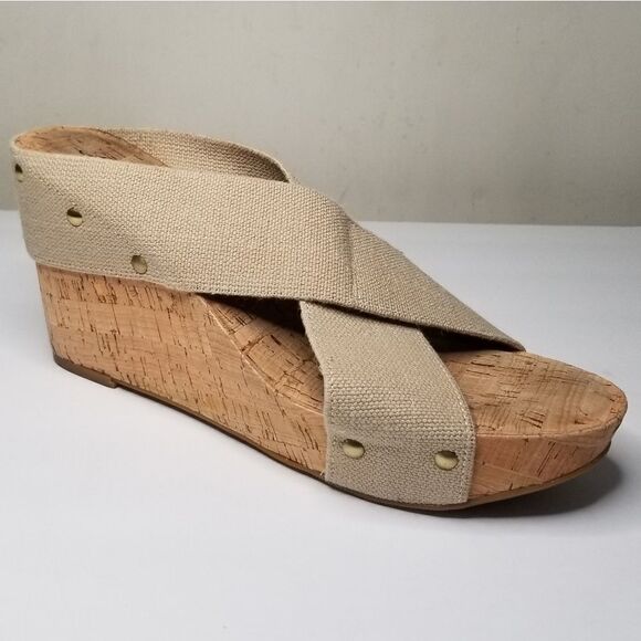 Lucky Brand sandals wedge heel cork size 10 - Picture 1 of 6